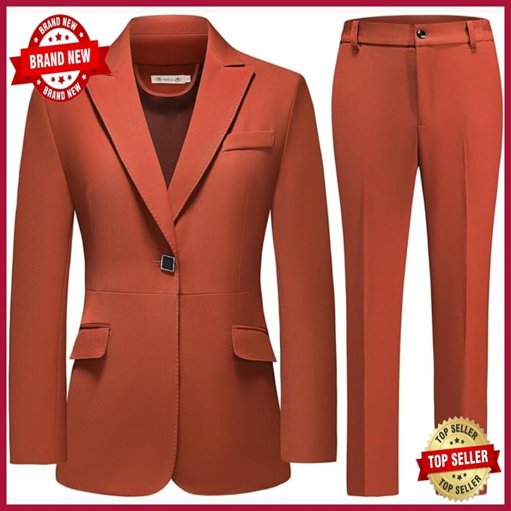 Women's 2-Piece Business Suit Set Slim Fit Blazer Jacket Pantsuit